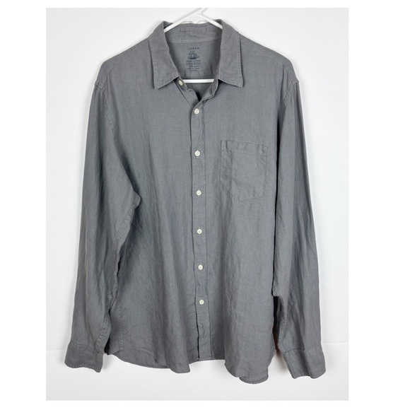 J. Crew Other - J Crew Baird McNutt Shirt Irish Linen Long Sleeve Button Up Gray Mens Large